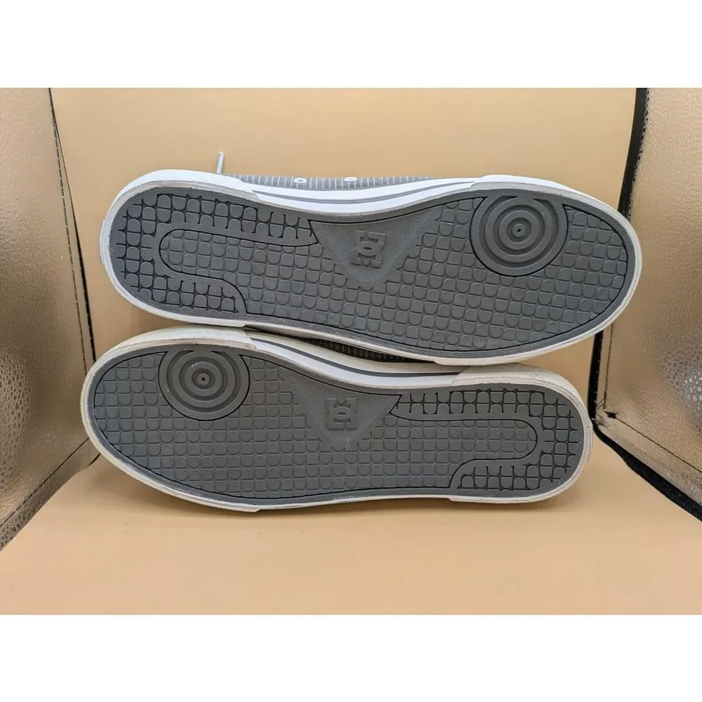 DC Men's Trase TX Sneaker, Size 12 M, Skate Shoes White, Gray ,B Grade